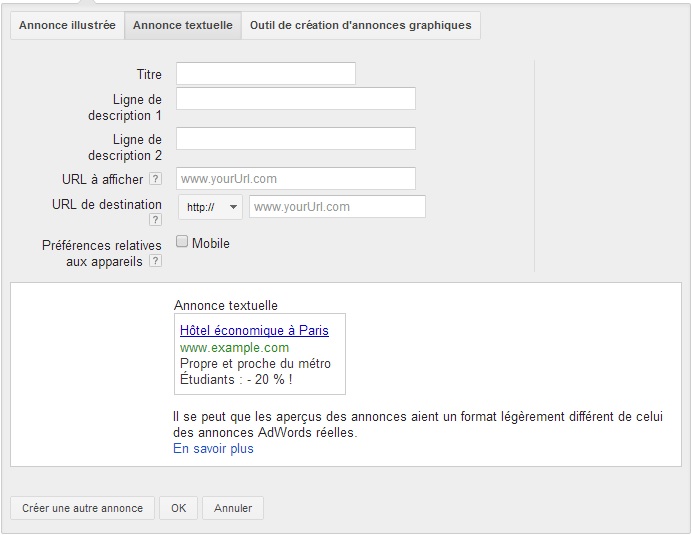 creation des annonces remarketing