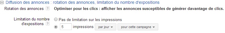 limiter les impression de remarketing